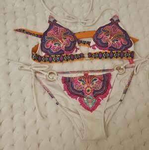 Victoria Secret White And Neon Bikini size small